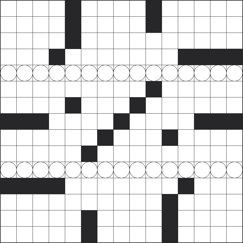 A 15x15 crossword grid